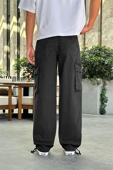 Füme Tasarım Çift Cepli R5 DL Paçası Ayarlanabilir Baggy Pantolon