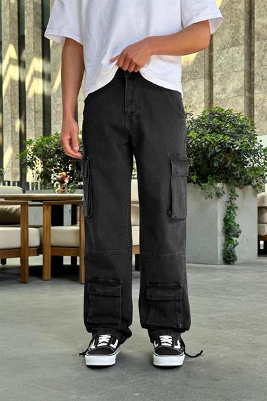 Füme Tasarım Çift Cepli R5 DL Paçası Ayarlanabilir Baggy Pantolon