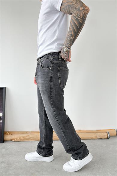 Füme Ters Dikiş Detay Baggy Pantolon