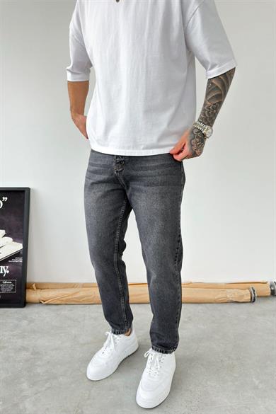 Füme Ters Dikiş Detay Boyfriend Pantolon