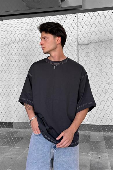 Füme Ters Dikiş Z9 BS Boxy Fit Oversize Tişört