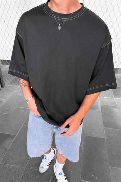 Füme Ters Dikiş Z9 BS Boxy Fit Oversize Tişört