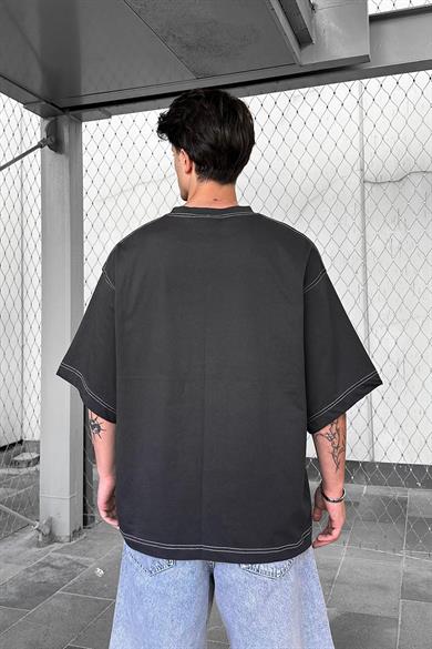 Füme Ters Dikiş Z9 BS Boxy Fit Oversize Tişört
