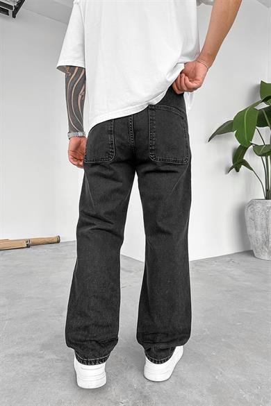 Füme Yan Cepli Basic Baggy Pantolon