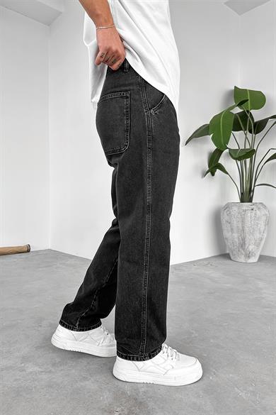 Füme Yan Cepli Basic Baggy Pantolon