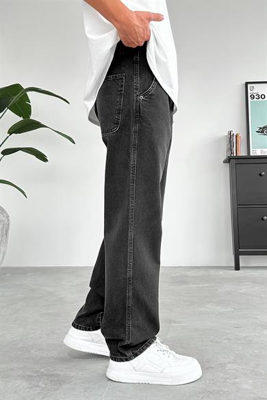 Füme Yan Cepli Basic Baggy Pantolon
