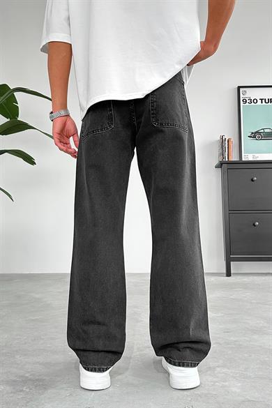 Füme Yan Cepli Basic Baggy Pantolon