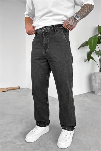 Füme Yan Cepli Basic Baggy Pantolon