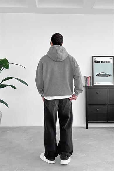 Gri Acid Wash Oversize Sweatshirt