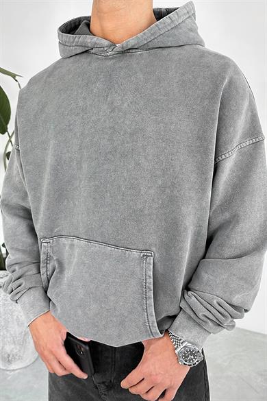 Gri Acid Wash Oversize Sweatshirt