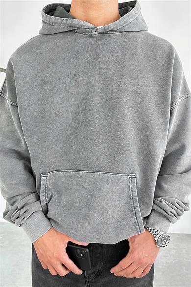 Gri Acid Wash Oversize Sweatshirt