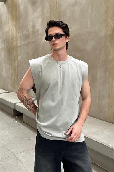 Gri Basic A1 OUTPLENTY PREMİUM Oversize Atlet Tişört