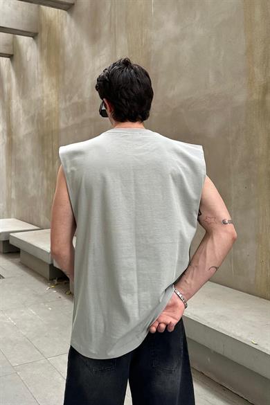 Gri Basic A1 OUTPLENTY PREMİUM Oversize Atlet Tişört