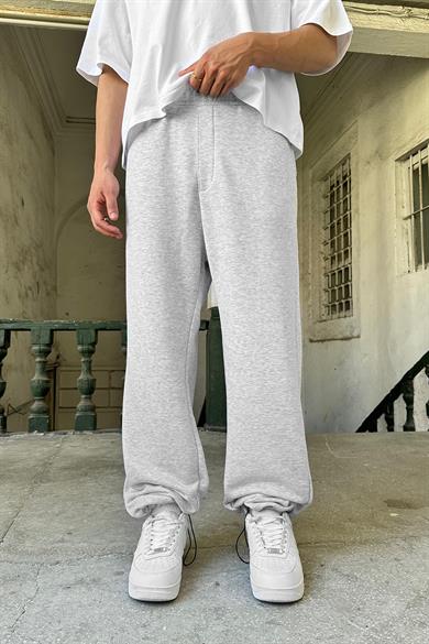 Gri Basic OUTPLENTY PREMİUM Paçası Ayarlanabilir Baggy Eşofman