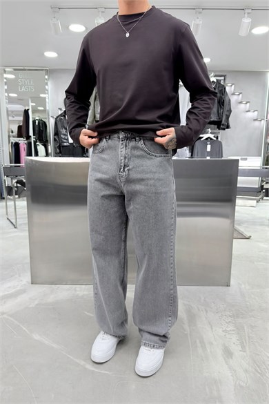 Gri Basic Premium Baggy Pantolon