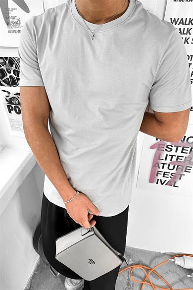 Gri Basic Premium Regular Fit Tişört