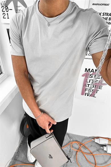 Gri Basic Premium Regular Fit Tişört