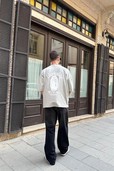 Gri Classicality OUTPLENTY PREMİUM Oversize Tişört