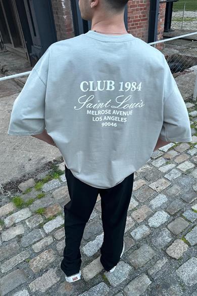 Gri Club 1984 OUTPLENTY PREMİUM Oversize Tişört