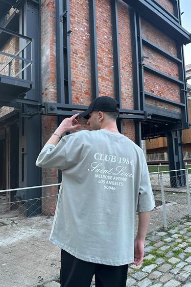 Gri Club 1984 OUTPLENTY PREMİUM Oversize Tişört