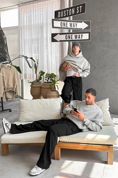 Gri Cozy Basic Oversize Sweat