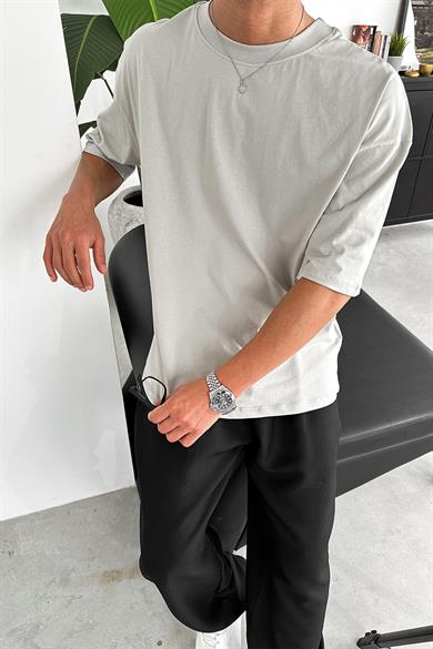 Gri Cozy Basic Oversize Tişört