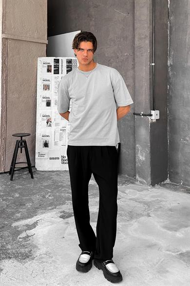 Gri Cozy Basic Oversize Tişört