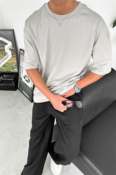 Gri Cozy Basic Oversize Tişört