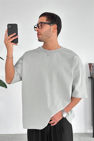 Gri Cozy Basic Oversize Tişört