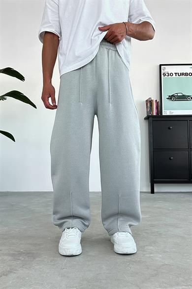 Gri Cozy Basic Pileli Baggy Eşofman