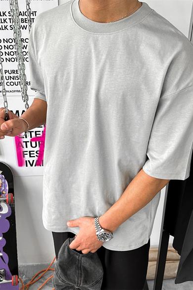 Gri Cozy Basic Soft Oversize Tişört