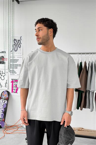 Gri Cozy Basic Soft Oversize Tişört