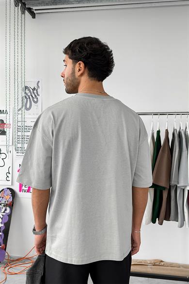 Gri Cozy Basic Soft Oversize Tişört