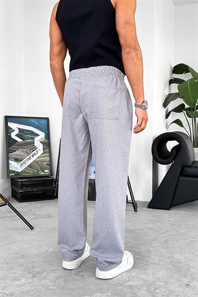 Gri Dokulu Soft Jogger Pantolon