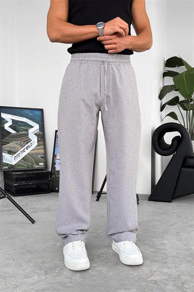 Gri Dokulu Soft Jogger Pantolon