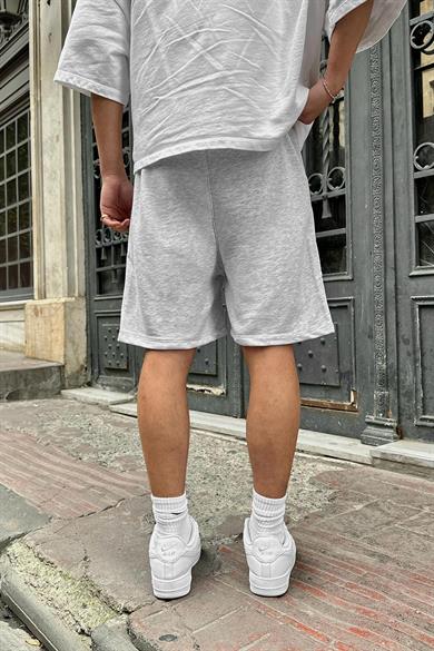 Gri Feature Nakış Detay OUTPLENTY PREMİUM Şort