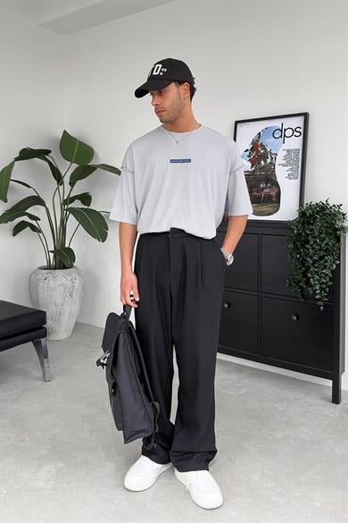 Gri Fitilli Another Level MH Oversize Tişört