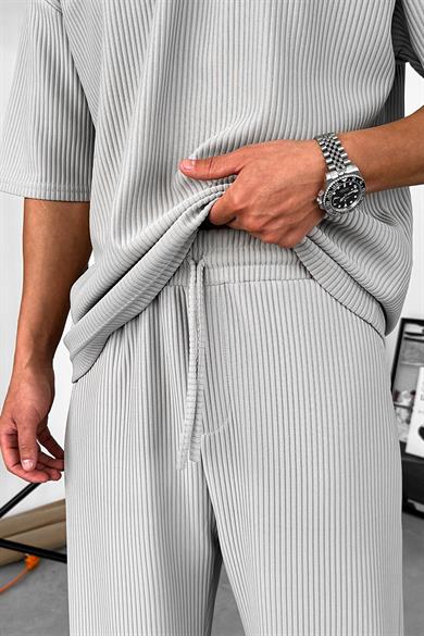 Gri Fitilli Baggy Pantolon