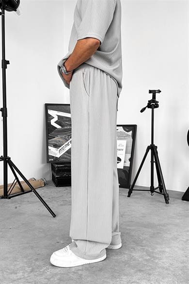 Gri Fitilli Baggy Pantolon