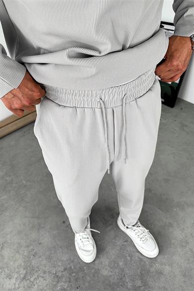 Gri Fitilli Jogger Pantolon