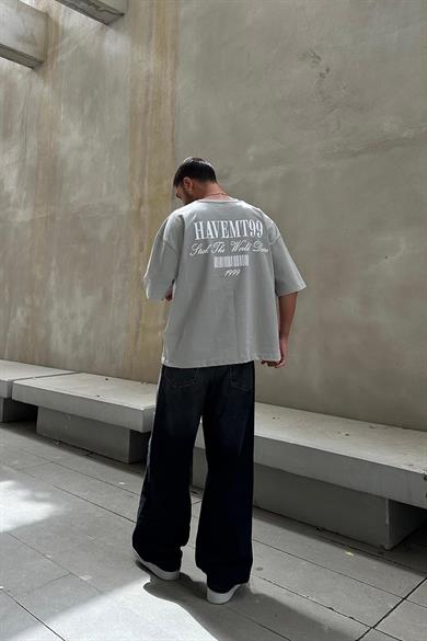 Gri Havemt99 OUTPLENTY PREMİUM Oversize Tişört