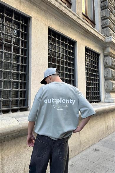 Gri Minimalism OUTPLENTY PREMİUM Oversize Tişört