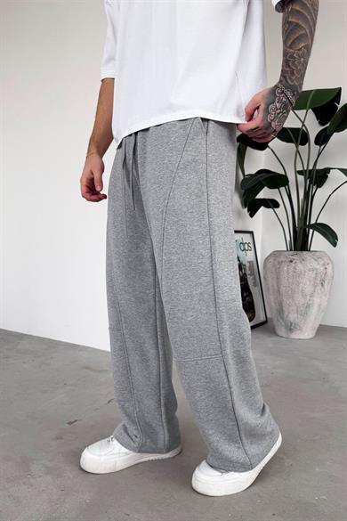 Gri Premium Patch Detay Baggy Eşofman