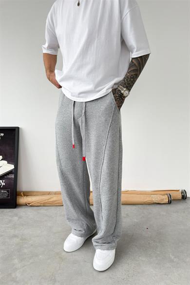 Gri Premium Patch Detaylı Baggy Eşofman