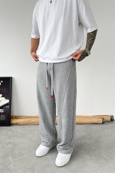 Gri Premium Patch Detaylı Baggy Eşofman