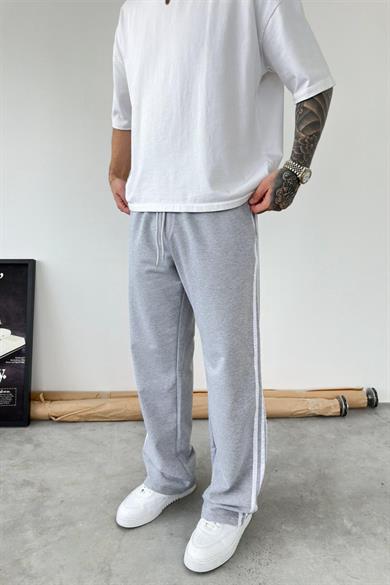 Gri Şerit Detaylı Baggy Eşofman