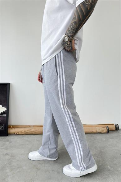 Gri Şerit Detaylı Baggy Eşofman