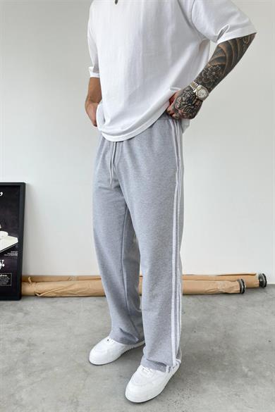 Gri Şerit Detaylı Baggy Eşofman