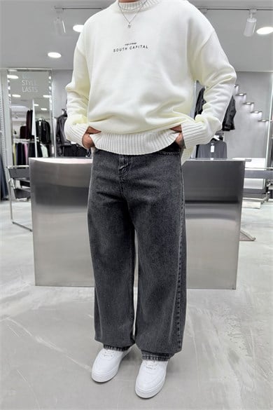 Gri Soft Degrade Premium Süper Baggy Pantolon