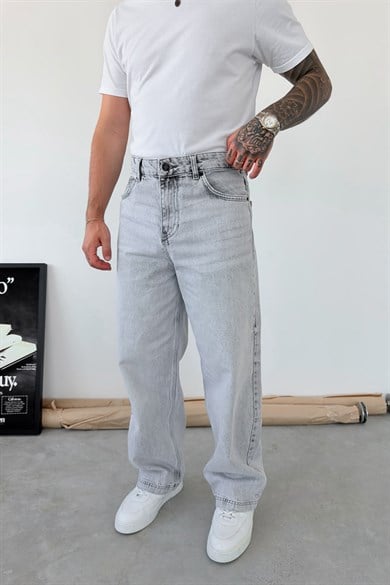 Gri Soft Degrade Süper Baggy Pantolon